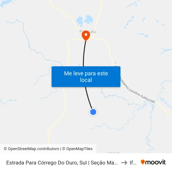 Estrada Para Córrego Do Ouro, Sul | Seção Maria Rosa to Iftm map