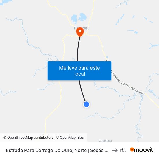 Estrada Para Córrego Do Ouro, Norte | Seção Maria Rosa to Iftm map