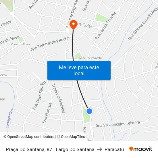 Praça Do Santana, 87 | Largo Do Santana to Paracatu map