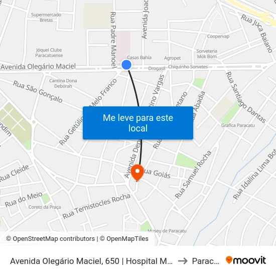 Avenida Olegário Maciel, 650 | Hospital Municipal to Paracatu map