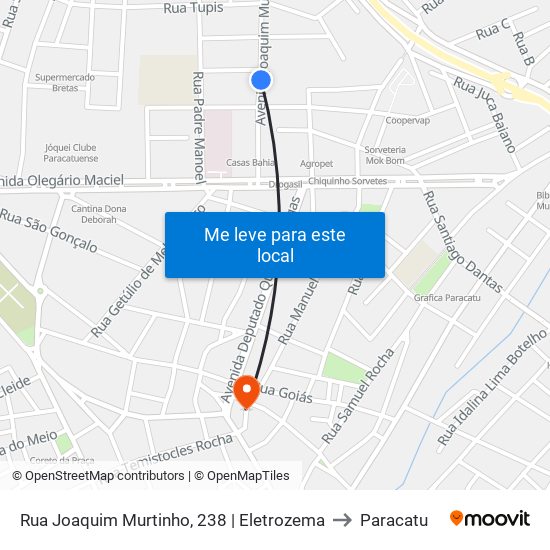 Rua Joaquim Murtinho, 238 | Eletrozema to Paracatu map