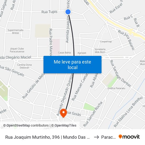 Rua Joaquim Murtinho, 396 | Mundo Das Utilidades to Paracatu map