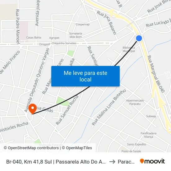 Br-040, Km 41,8 Sul | Passarela Alto Do Açude to Paracatu map