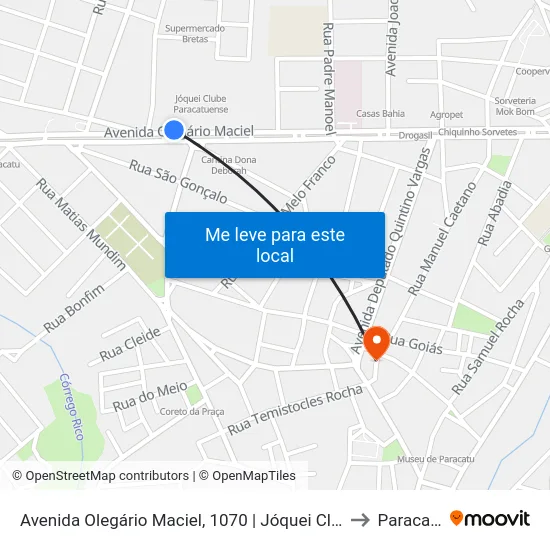 Avenida Olegário Maciel, 1070 | Jóquei Clube to Paracatu map