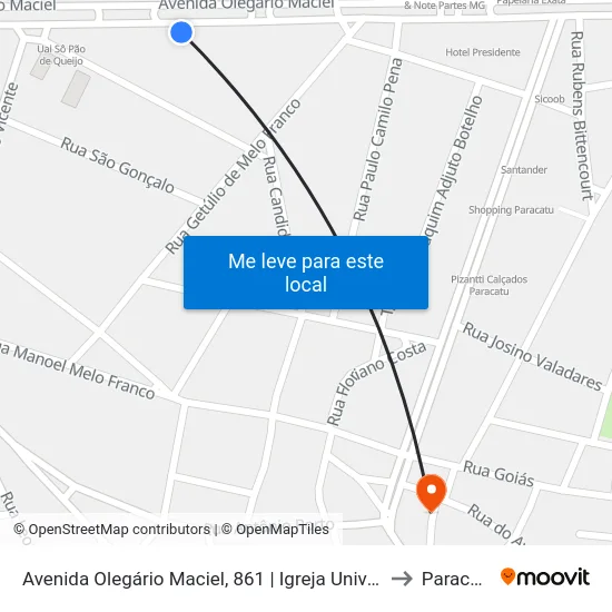 Avenida Olegário Maciel, 861 | Igreja Universal to Paracatu map