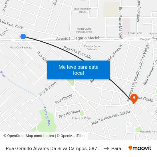 Rua Geraldo Álvares Da Silva Campos, 587 | Gráfica União to Paracatu map