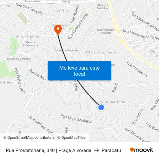 Rua Presbiteriana, 340 | Praça Alvorada to Paracatu map