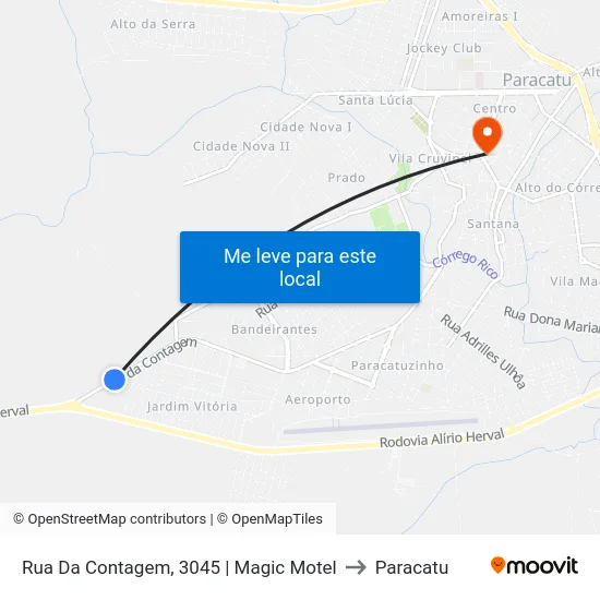 Rua Da Contagem, 3045 | Magic Motel to Paracatu map