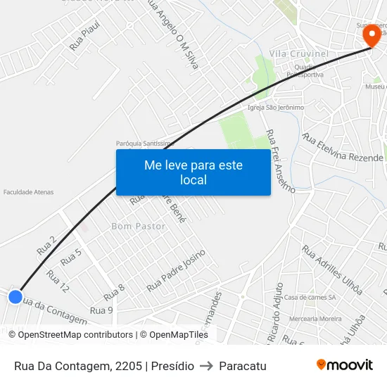Rua Da Contagem, 2205 | Presídio to Paracatu map