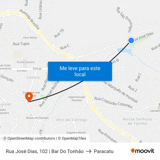 Rua José Dias, 102 | Bar Do Tonhão to Paracatu map