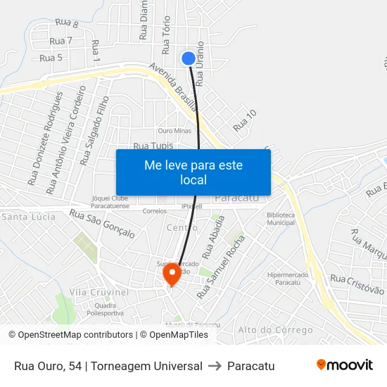 Rua Ouro, 54 | Torneagem Universal to Paracatu map
