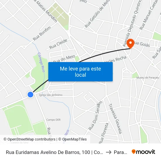 Rua Euridamas Avelino De Barros, 100 | Colégio Objetivo to Paracatu map