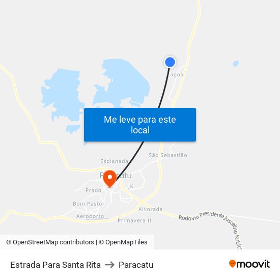 Estrada Para Santa Rita to Paracatu map
