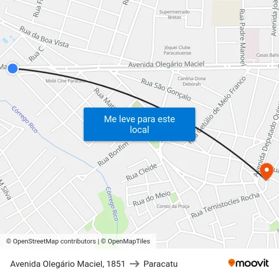 Avenida Olegário Maciel, 1851 to Paracatu map