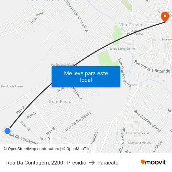 Rua Da Contagem, 2200 | Presídio to Paracatu map