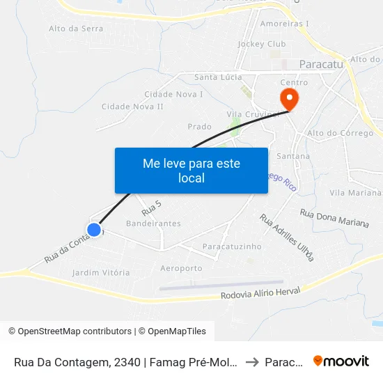 Rua Da Contagem, 2340 | Famag Pré-Moldados to Paracatu map