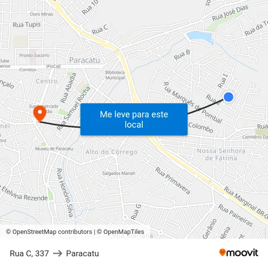 Rua C, 337 to Paracatu map