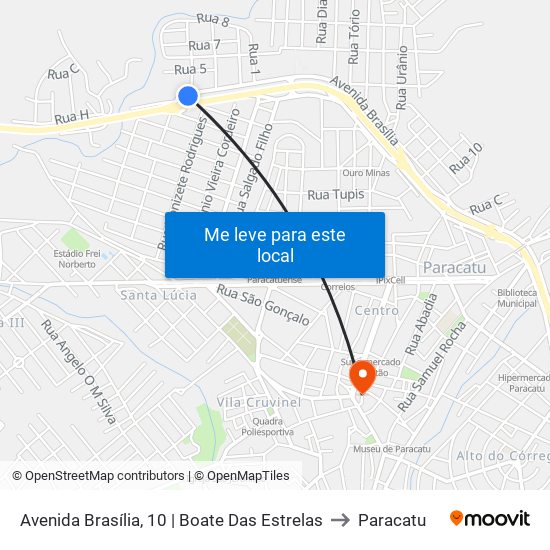 Avenida Brasília, 10 | Boate Das Estrelas to Paracatu map