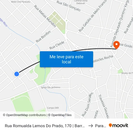 Rua Romualda Lemos Do Prado, 170 | Barracão Do Toniquinho to Paracatu map