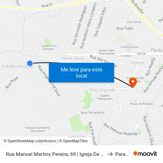 Rua Manoel Martins Pereira, 69 | Igreja De São Leonardo to Paracatu map