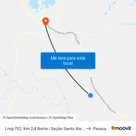 Lmg-702, Km 2,4 Norte | Seção Santo Aleixo to Paracatu map
