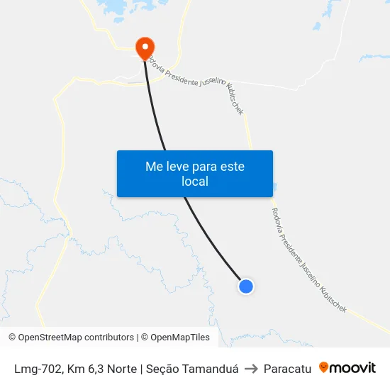 Lmg-702, Km 6,3 Norte | Seção Tamanduá to Paracatu map