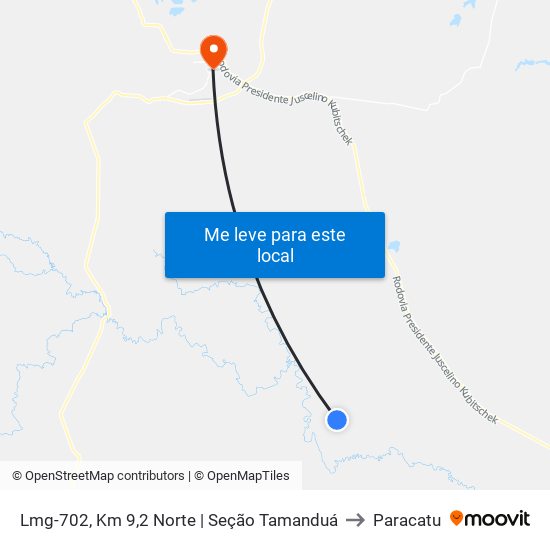 Lmg-702, Km 9,2 Norte | Seção Tamanduá to Paracatu map