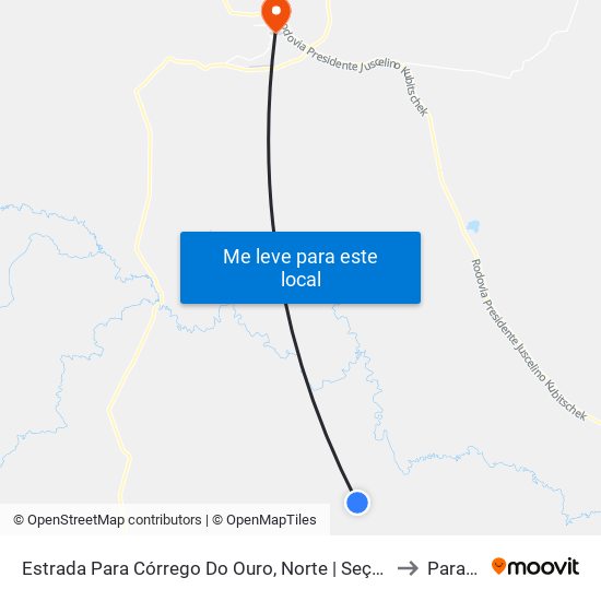 Estrada Para Córrego Do Ouro, Norte | Seção Morro Agudo to Paracatu map