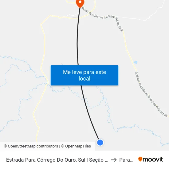 Estrada Para Córrego Do Ouro, Sul | Seção Morro Agudo to Paracatu map