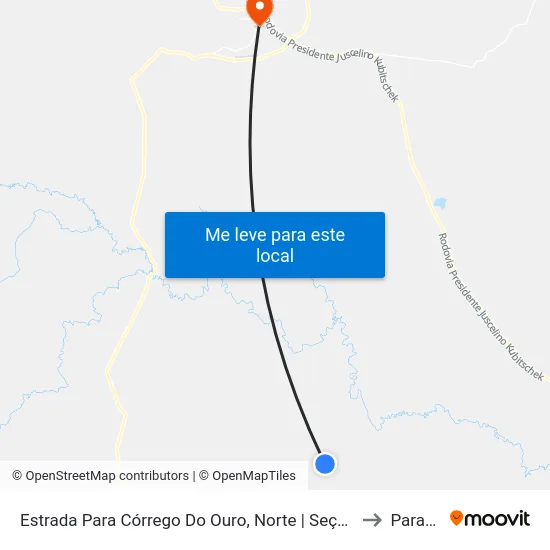 Estrada Para Córrego Do Ouro, Norte | Seção Morro Agudo to Paracatu map