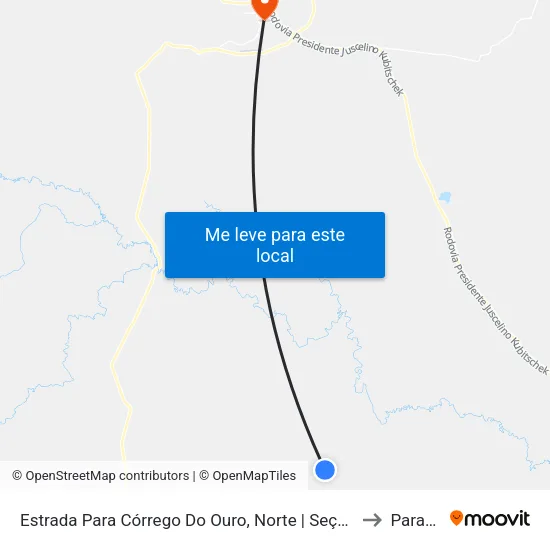 Estrada Para Córrego Do Ouro, Norte | Seção Morro Agudo to Paracatu map