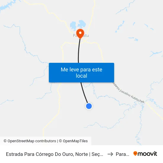 Estrada Para Córrego Do Ouro, Norte | Seção Morro Agudo to Paracatu map