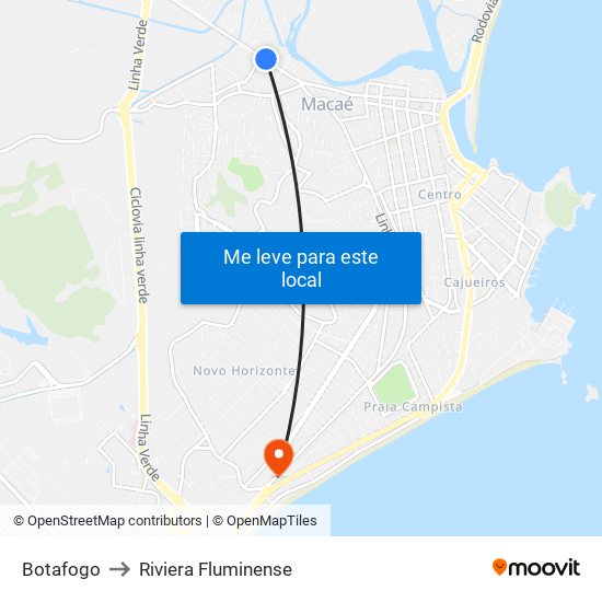 Botafogo to Riviera Fluminense map