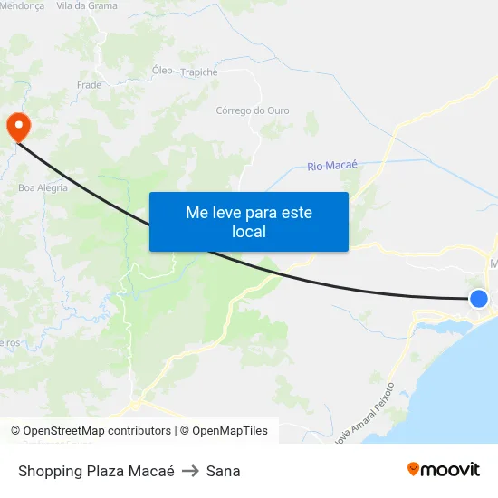 Shopping Plaza Macaé to Sana map