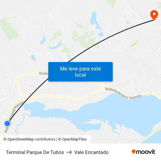 Terminal Parque De Tubos to Vale Encantado map