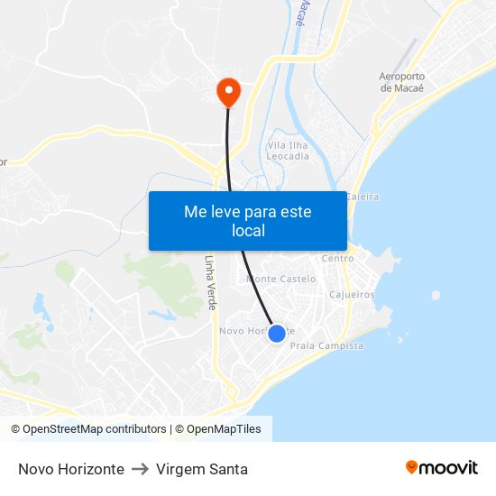 Novo Horizonte to Virgem Santa map