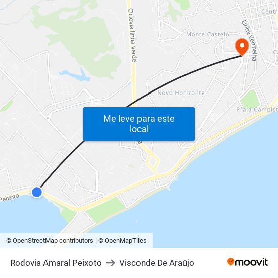 Rodovia Amaral Peixoto to Visconde De Araújo map