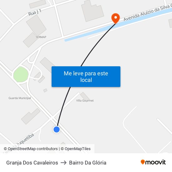 Granja Dos Cavaleiros to Bairro Da Glória map