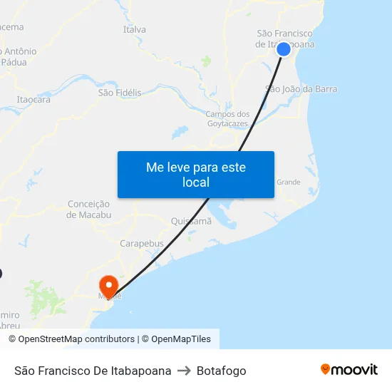 São Francisco De Itabapoana to Botafogo map