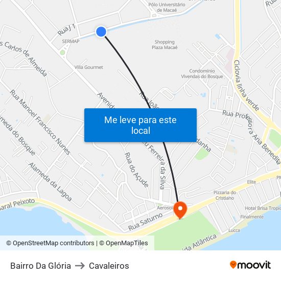 Bairro Da Glória to Cavaleiros map