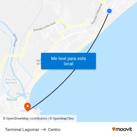 Terminal Lagomar to Centro map