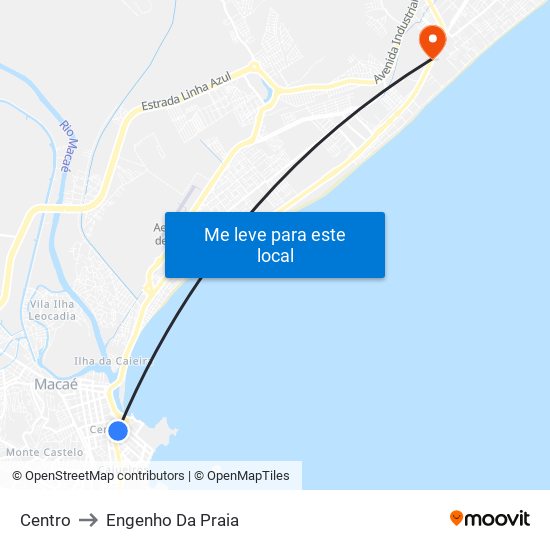 Centro to Engenho Da Praia map