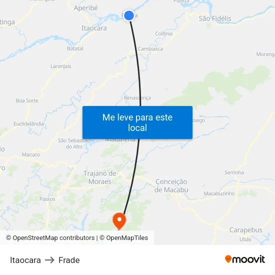 Itaocara to Frade map