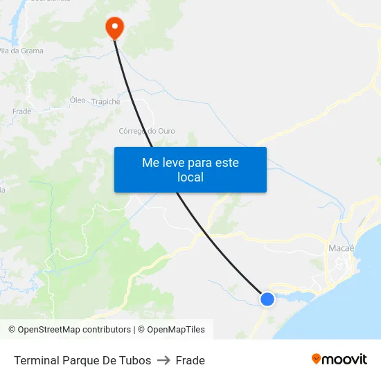 Terminal Parque De Tubos to Frade map