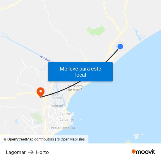 Lagomar to Horto map