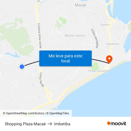 Shopping Plaza Macaé to Imbetiba map