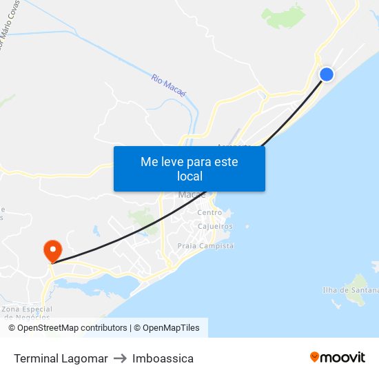 Terminal Lagomar to Imboassica map