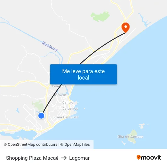 Shopping Plaza Macaé to Lagomar map