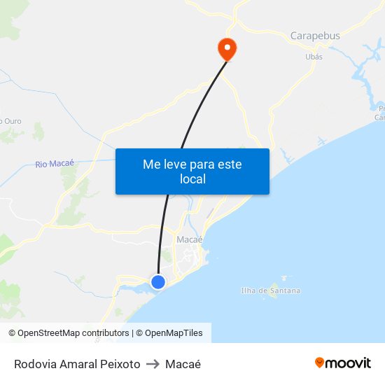 Rodovia Amaral Peixoto to Macaé map