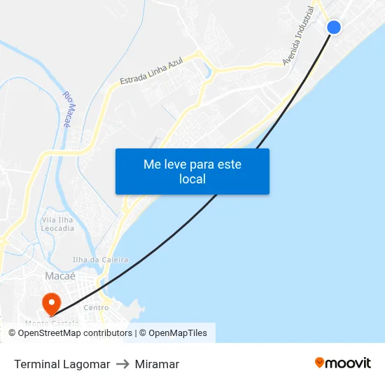 Terminal Lagomar to Miramar map